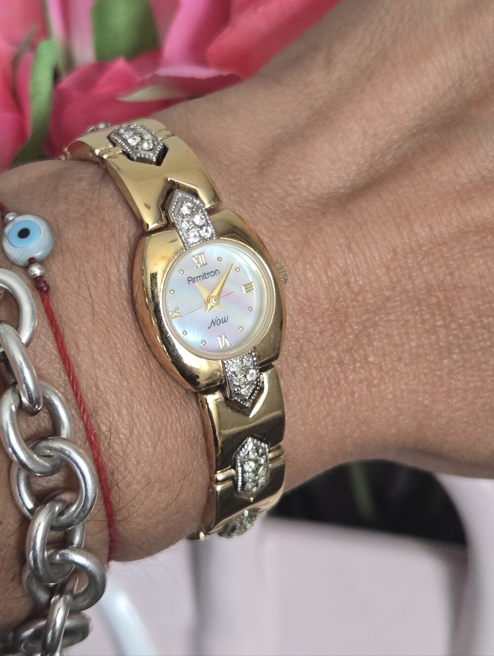 Armitron Gold-Tone Women's Bracelet Watch - Mother of Pearl Dial